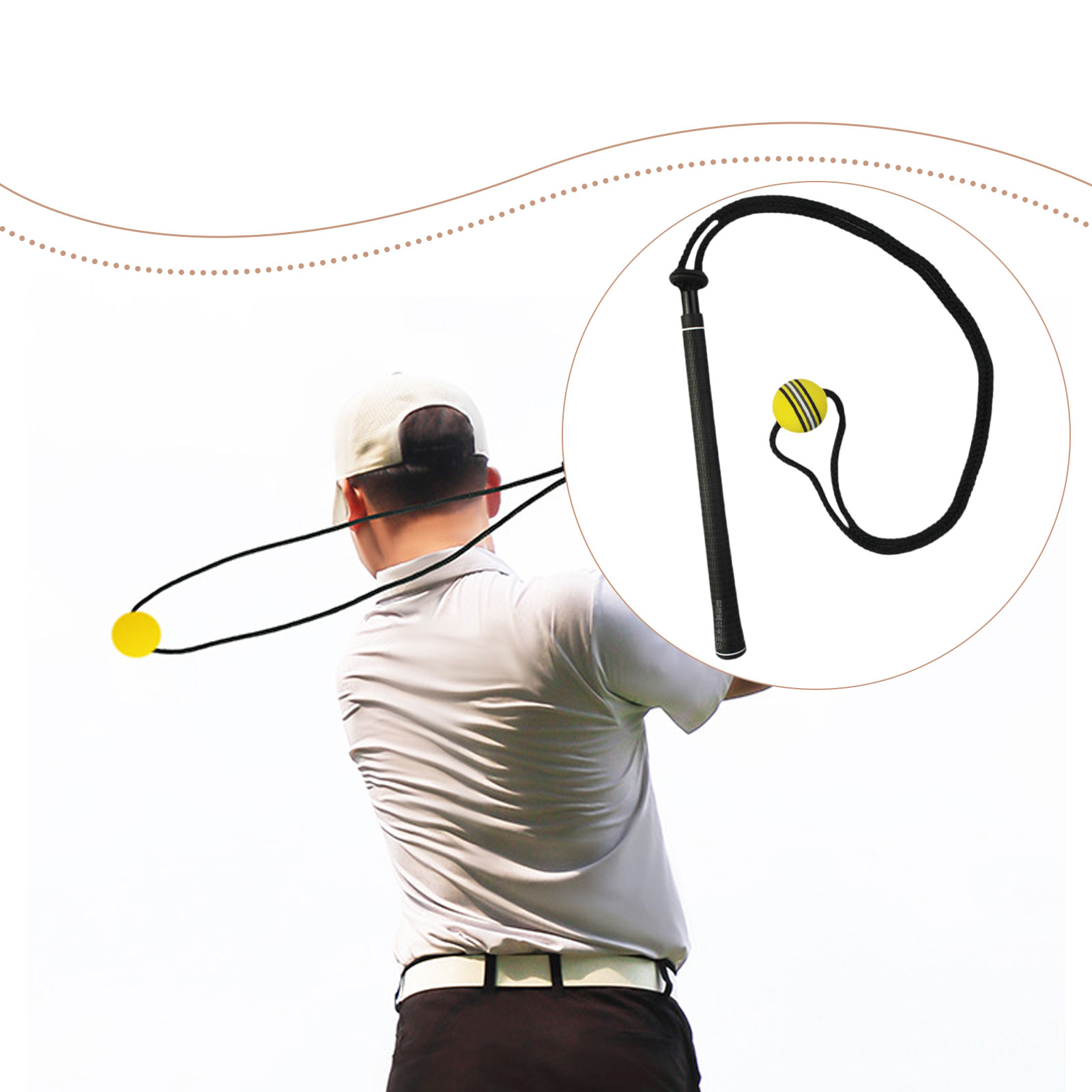 Golf Swing Trainer Elastic Rop - Golf Equipment Beginners 评论和价格