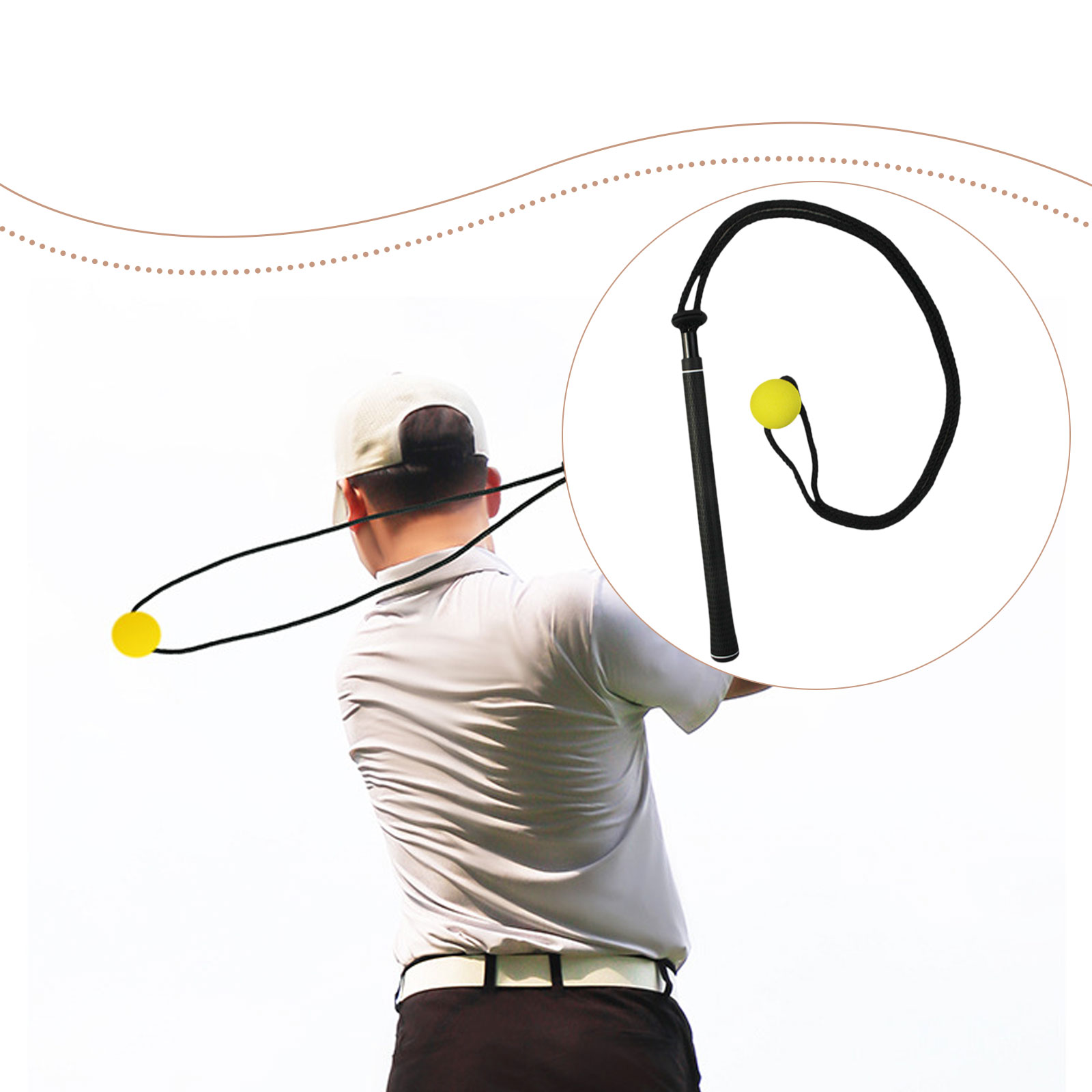 Golf Swing Trainer Elastic Rop - Golf Equipment Beginners 评论和价格